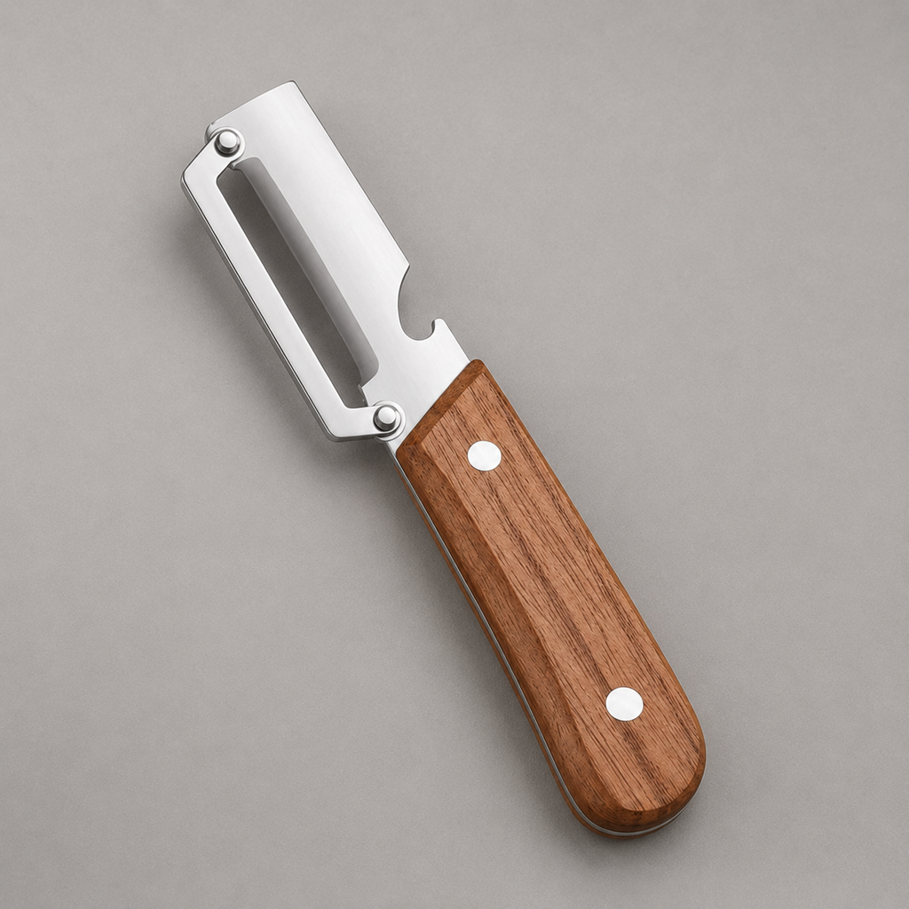 Wood Handle Vegetable Peeler flat view